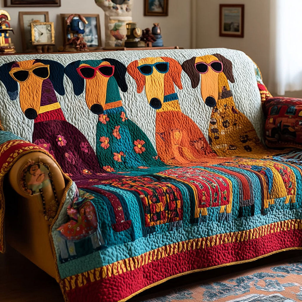 Playful Pups Quilted Sofa Cover Couch And Sofa Covers Gifts For People With Dogs - Tradiviet