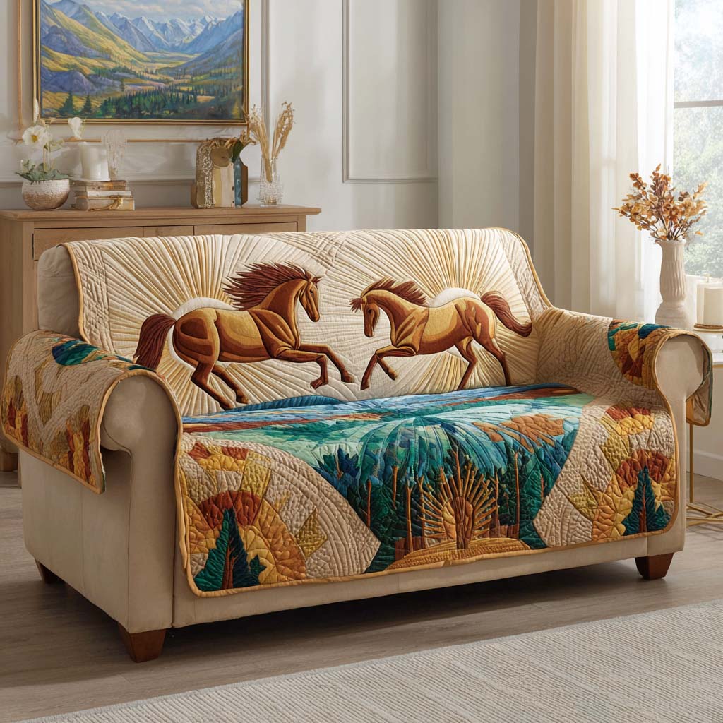 Prairie Dash Quilted Sofa Cover Home Room Decor Unique Room Decor Gifts - Tradiviet