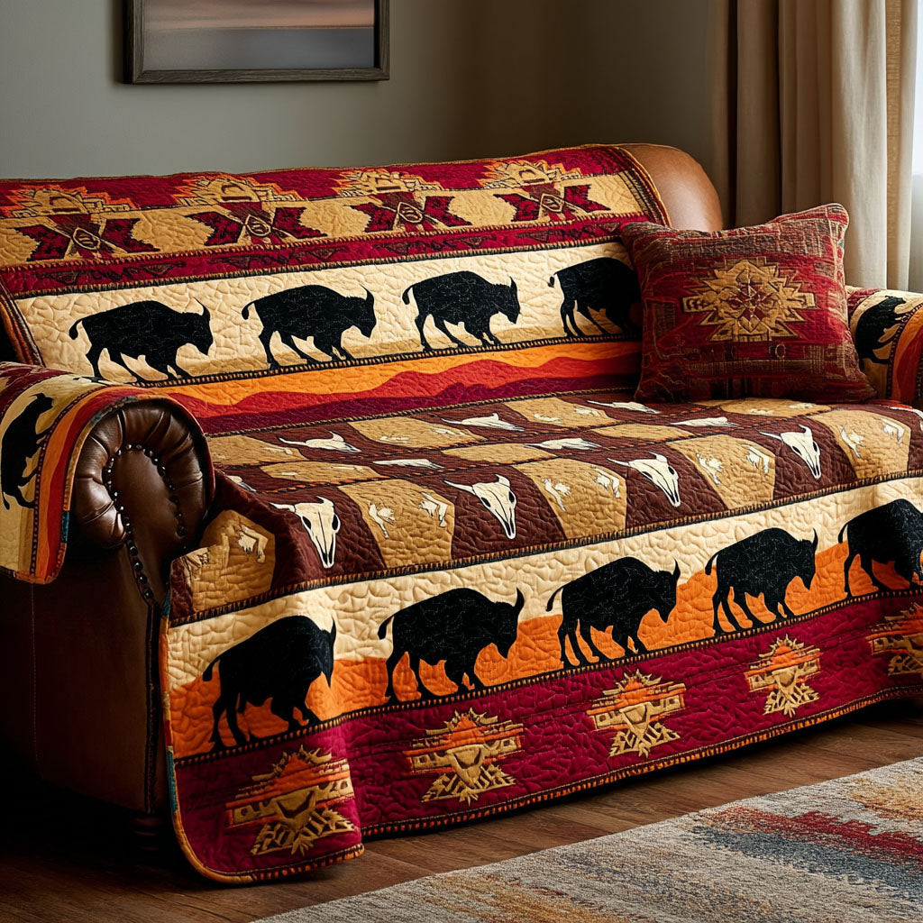 Prairie Echo Quilted Sofa Cover Sofa Protector Cover Christmas Gifts For Horse Lovers - Tradiviet