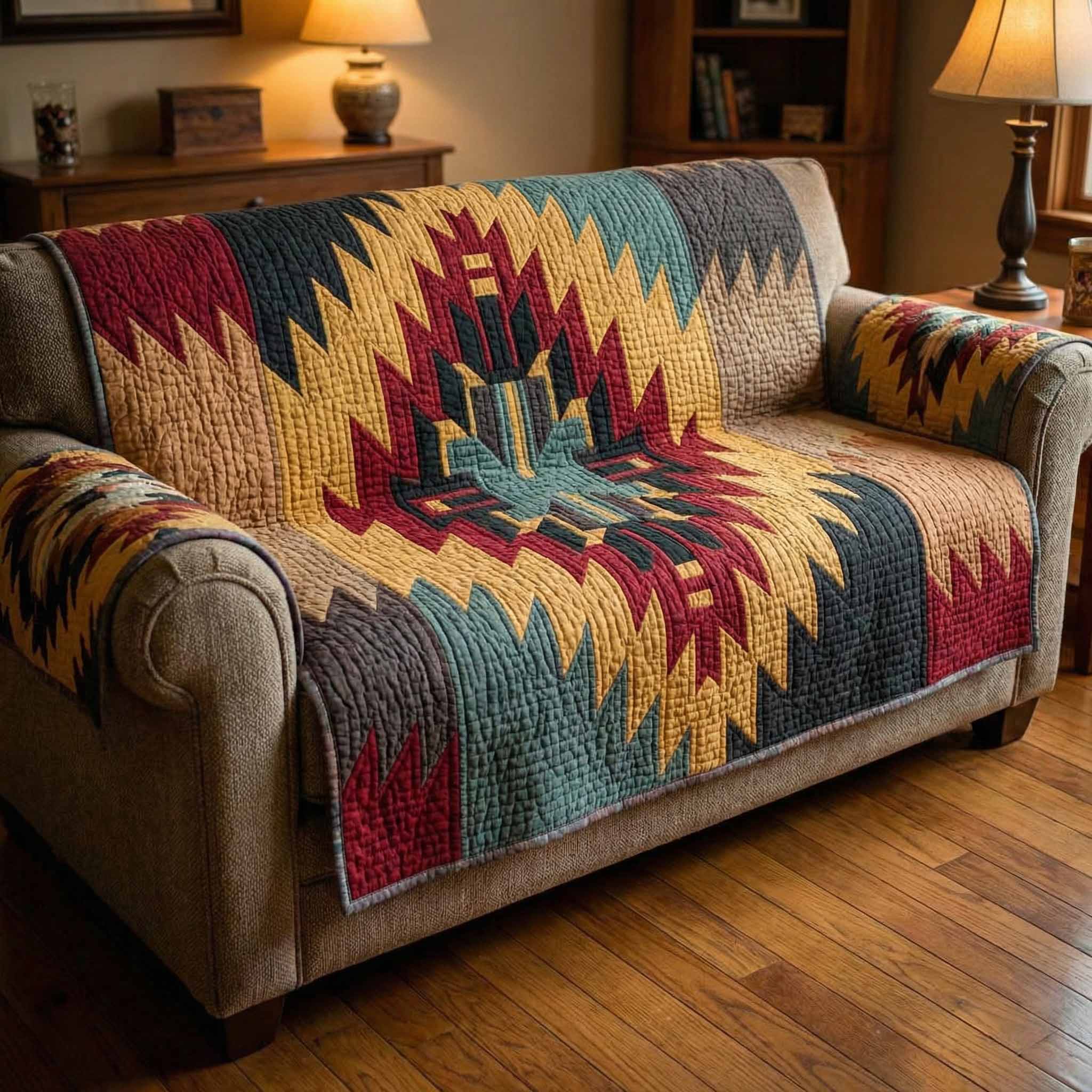 Prairie Flame Quilted Sofa Cover Elegant Room Decor New Home Gift Ideas - Tradiviet