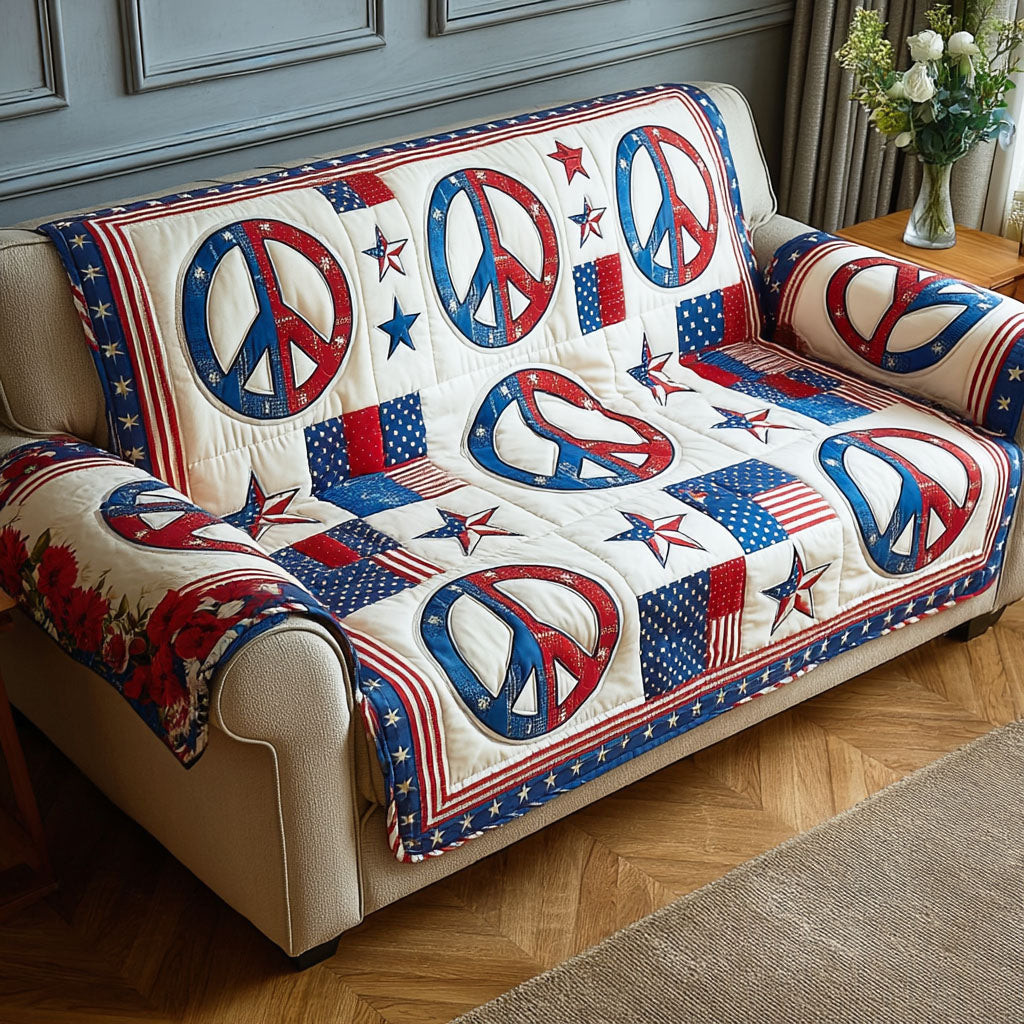 Prairie Pride Quilted Sofa Cover Sofa Furniture Slip Covers 4Th Of July Present - Tradiviet