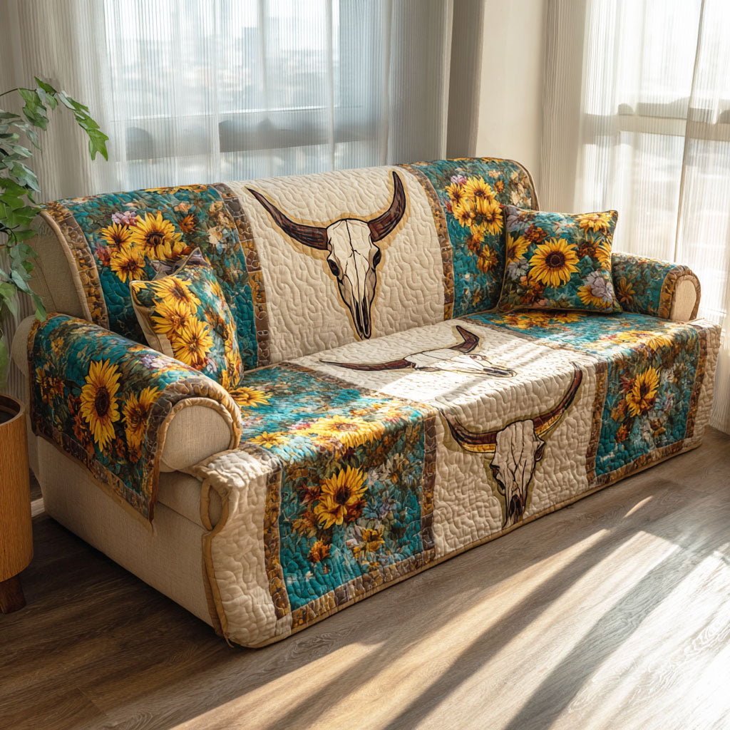 Prairie Skull Quilted Sofa Cover Aesthetic Room Decor Home Decor Gift Ideas - Tradiviet