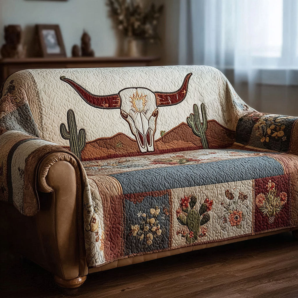 Prairie Vibes Quilted Sofa Cover Living Room Decor Ideas Western Theme Ornaments - Tradiviet
