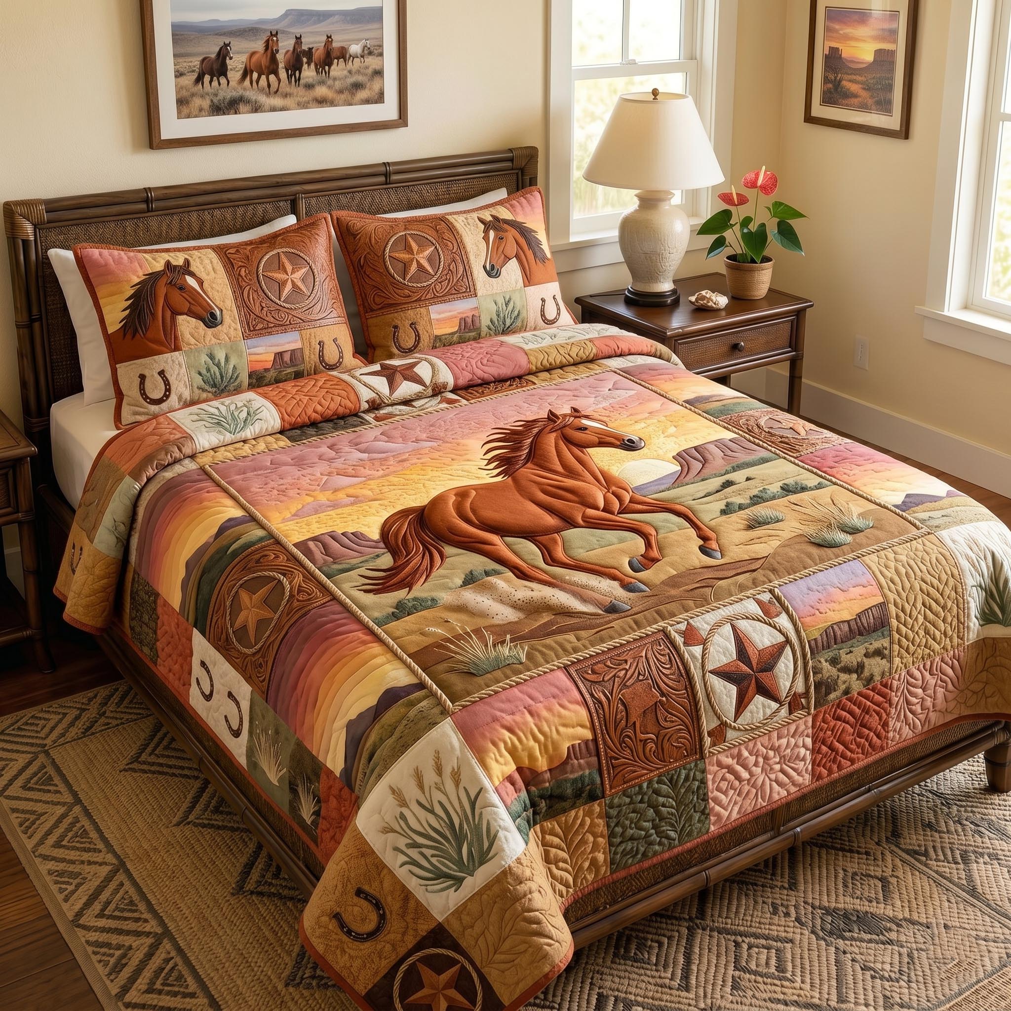 Prairie Wind Quilted Bedding Set Prairie Wind Escape Gift For Prairie Wind - Tradiviet