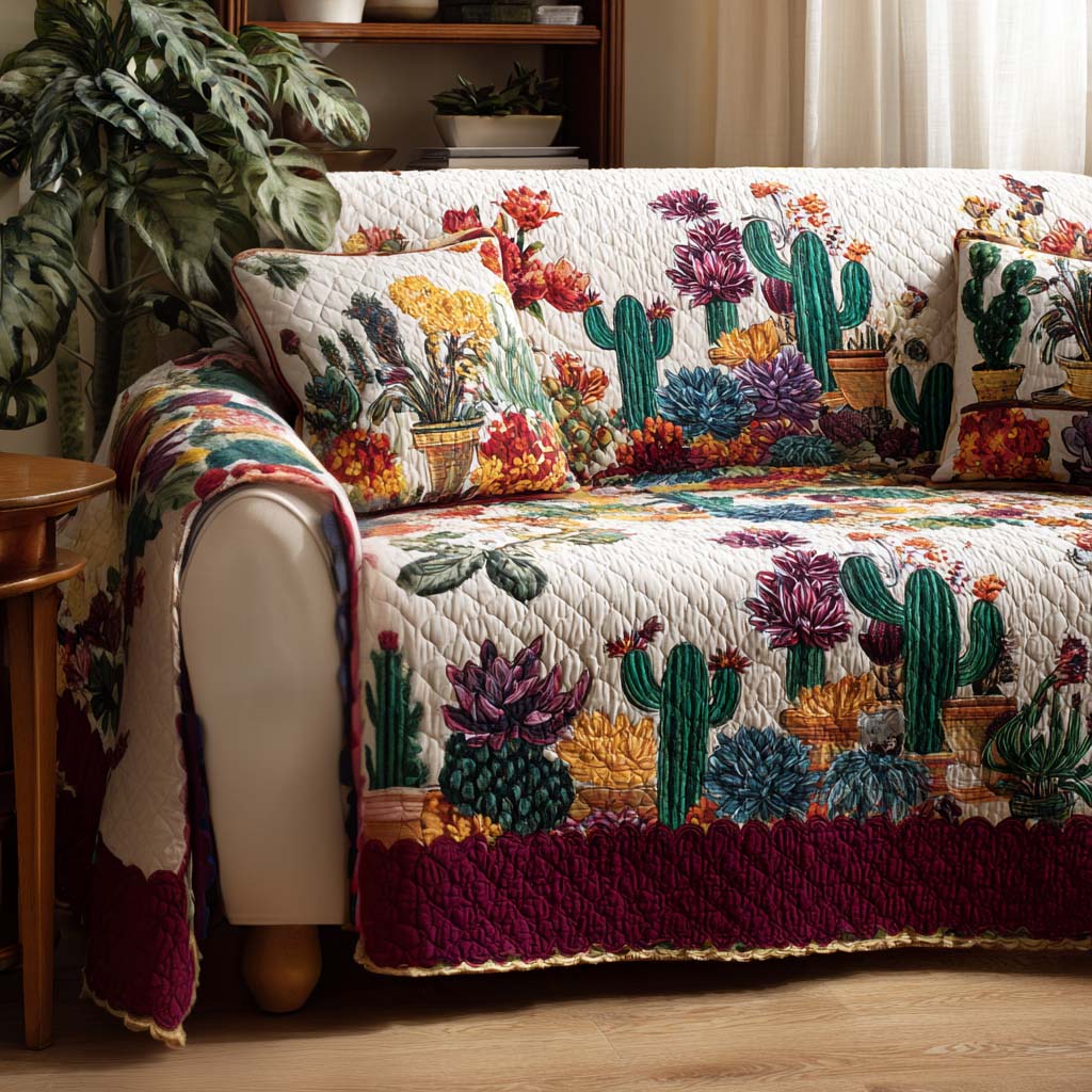 Prickly Love Quilted Sofa Cover Room Decor For Home Best Room Decor Gifts - Tradiviet