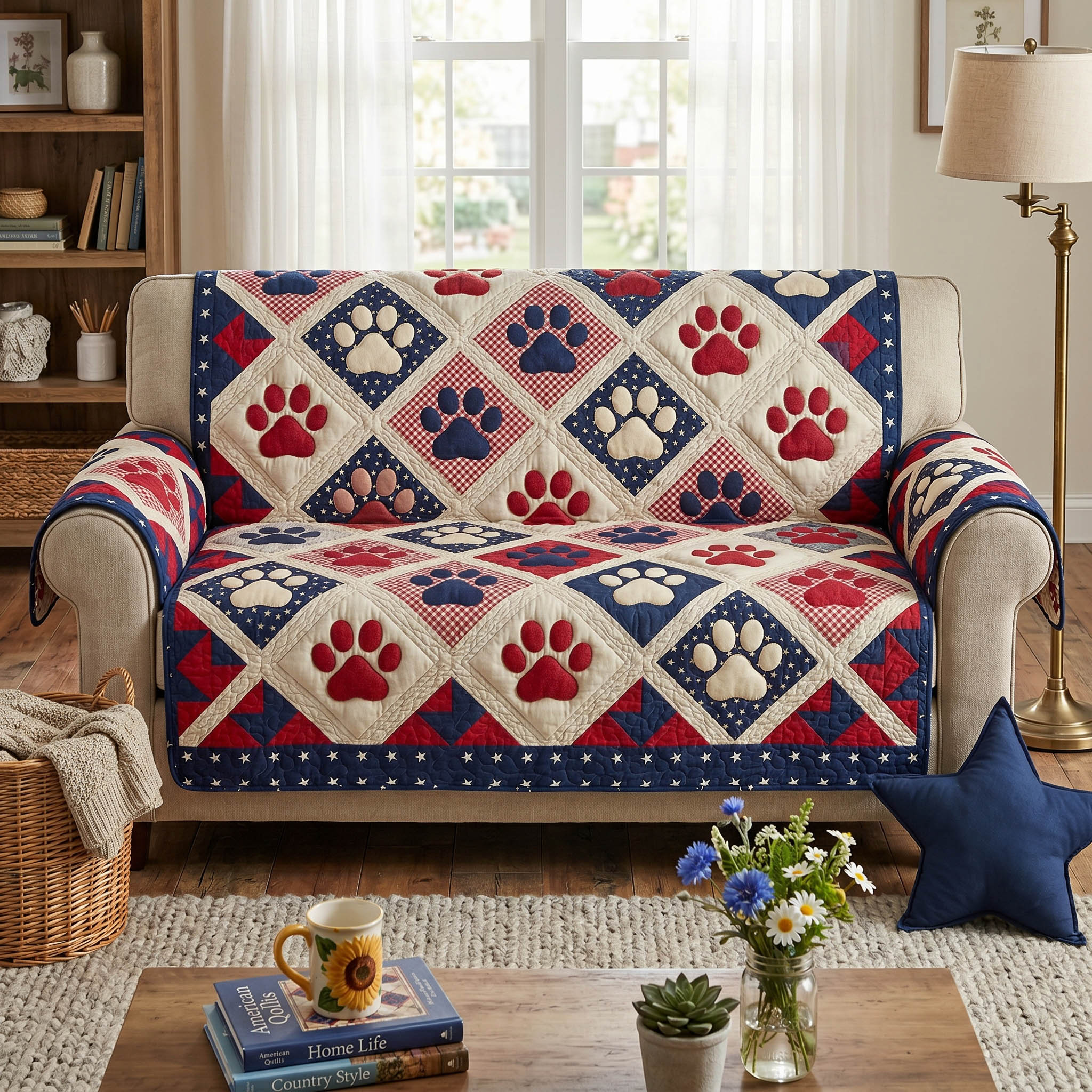 Proud Paws Quilted Sofa Cover Soft Room Decor Gifts For Living Rooms - Tradiviet