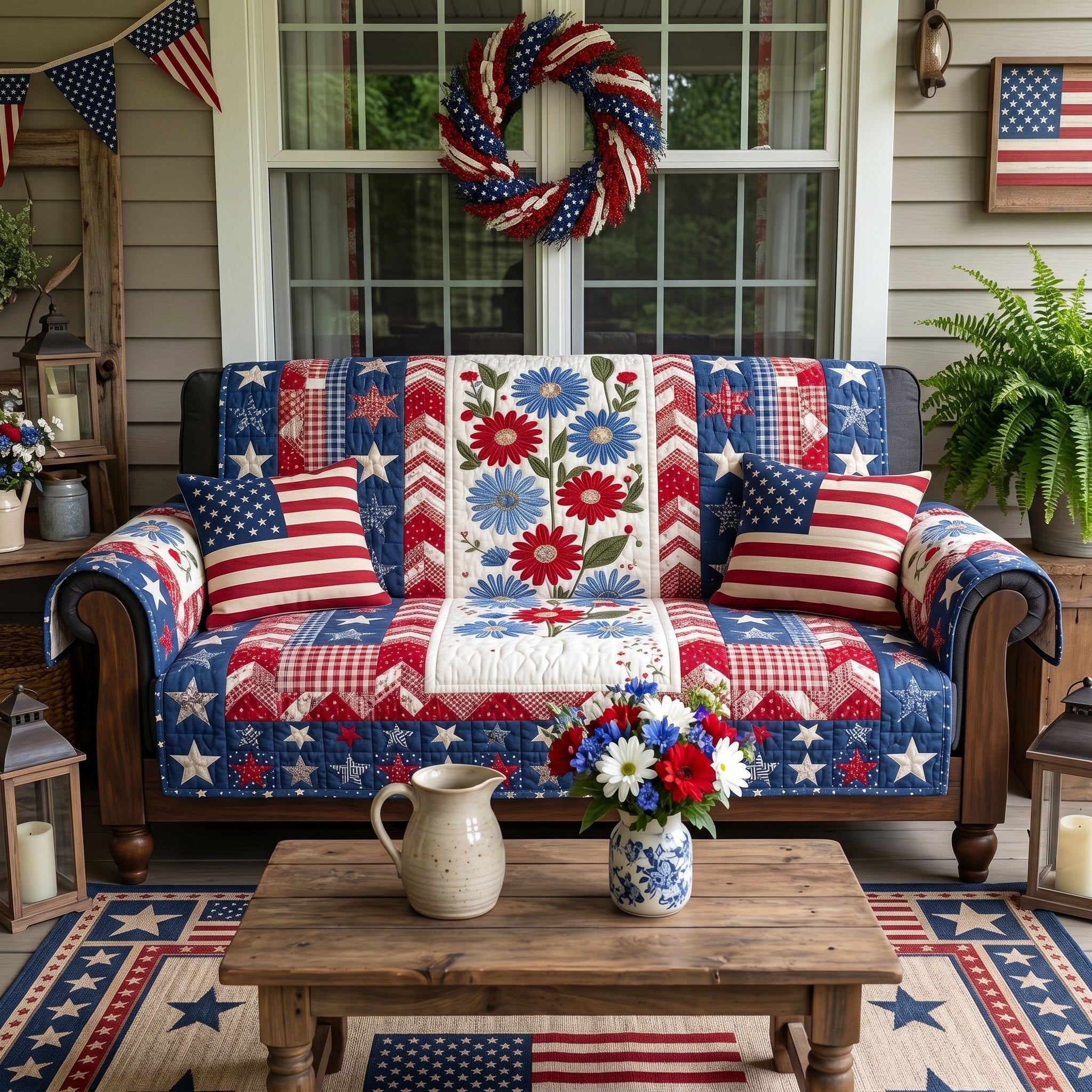 Proud Pioneer Quilted Sofa Cover Room Decor For Home Gifts For Home Lovers - Tradiviet