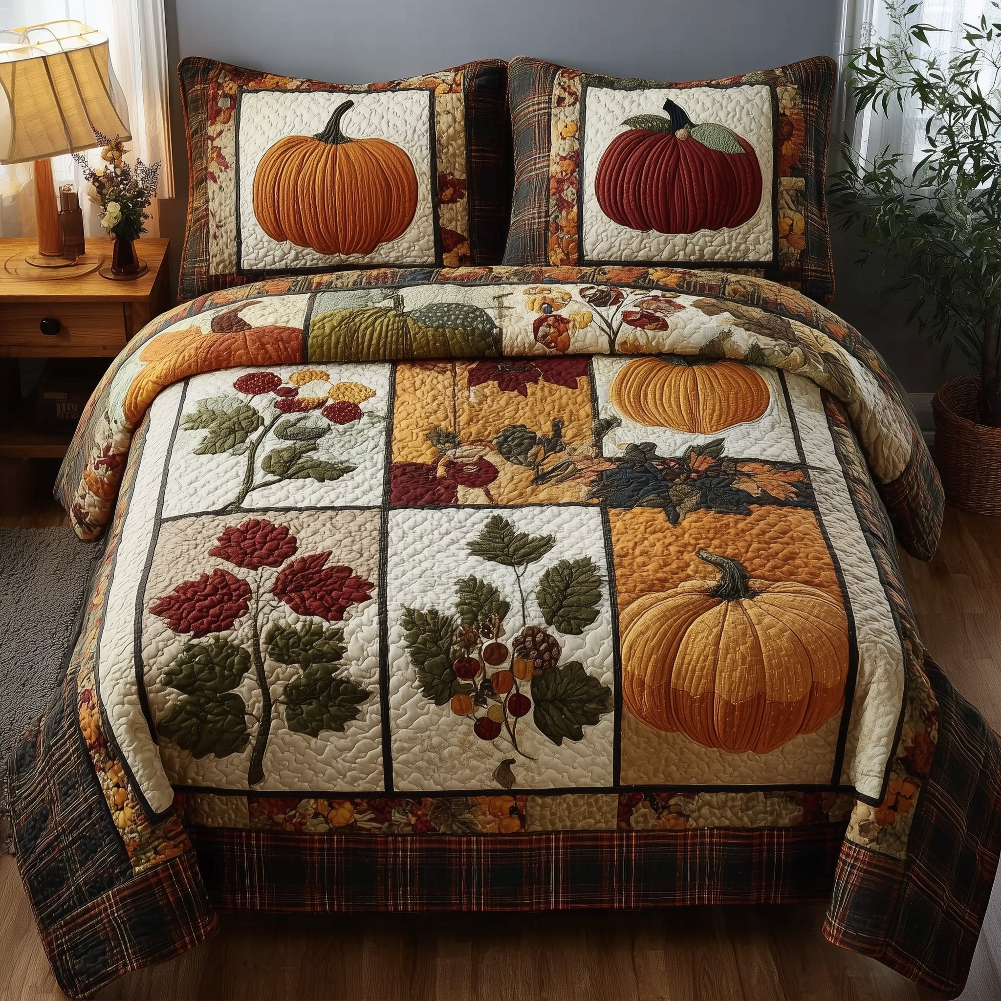 Pumpkin Harvest Quilted Bedding Set Pumpkin Harvest Pride Gift For Pumpkin Harvest - Tradiviet