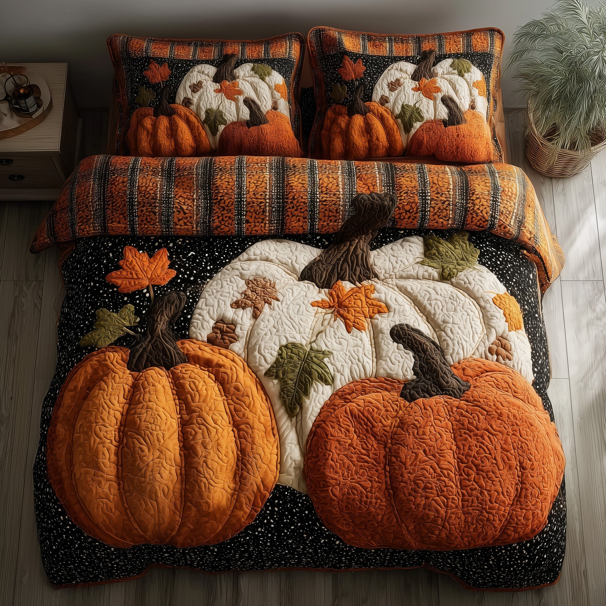Pumpkin Heaven Quilted Bedding Set Pumpkin Heaven Patch Gift For Pumpkin Sister - Tradiviet