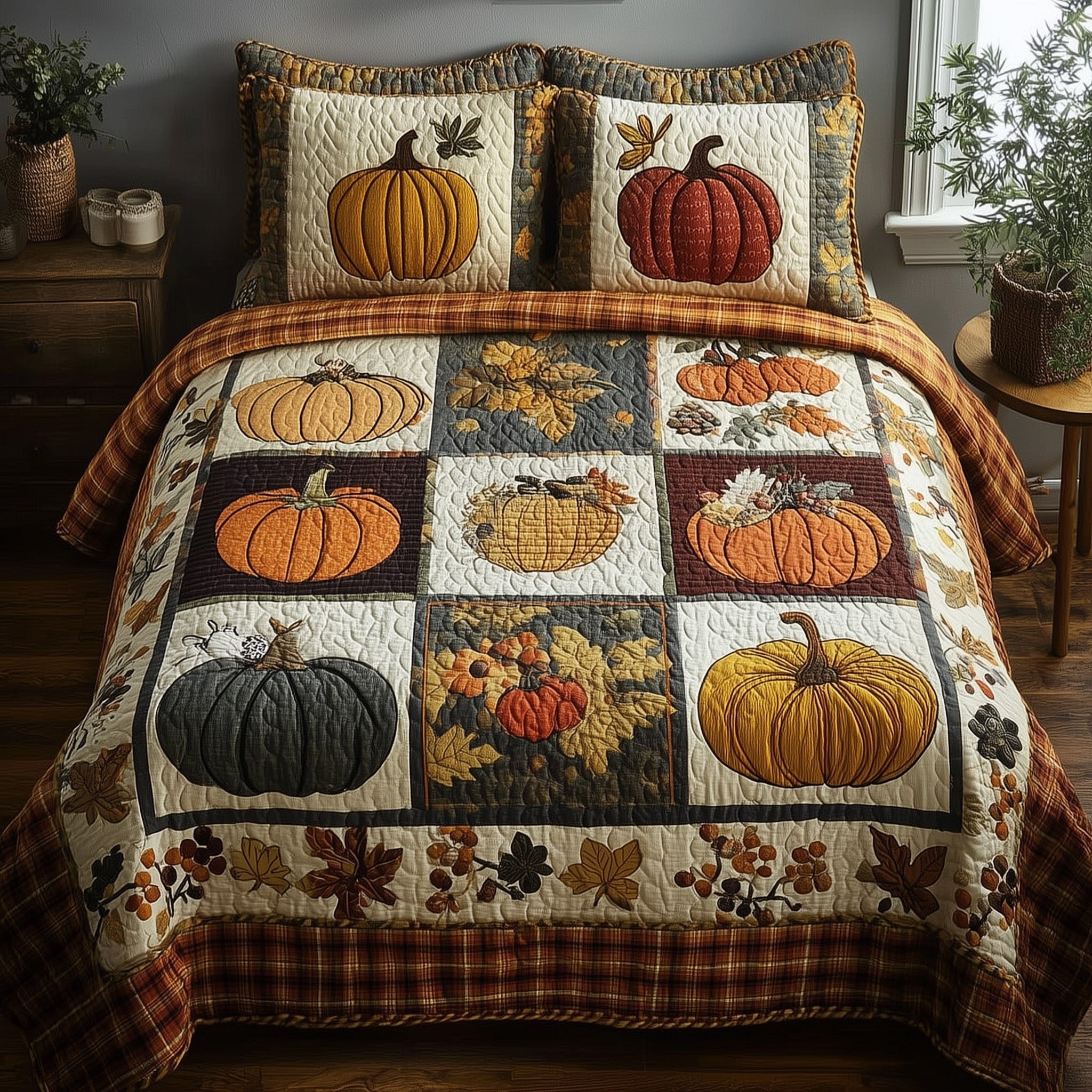 Pumpkin Heaven Quilted Bedding Set Pumpkin Heaven Tribute Gift For Pumpkin Heaven - Tradiviet