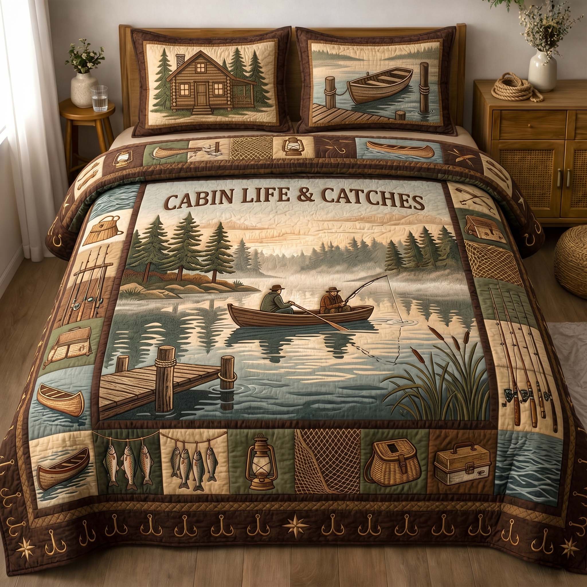 Quiet Angler Quilted Bedding Set Quiet Angler Patch Gift For Quiet Angler - Tradiviet