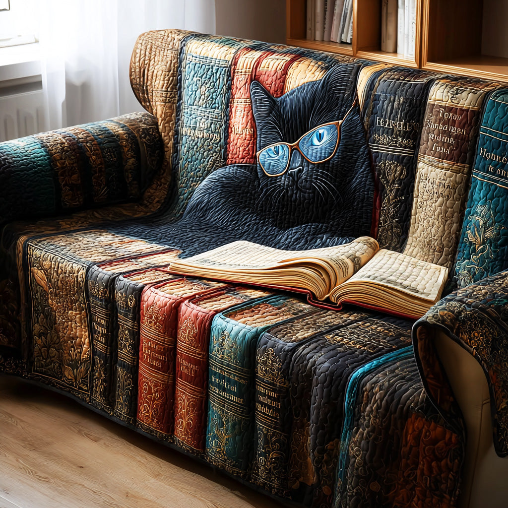 Quiet Corner Reader Quilted Sofa Cover Natural Home Room Decor Gift For Living Room - Tradiviet