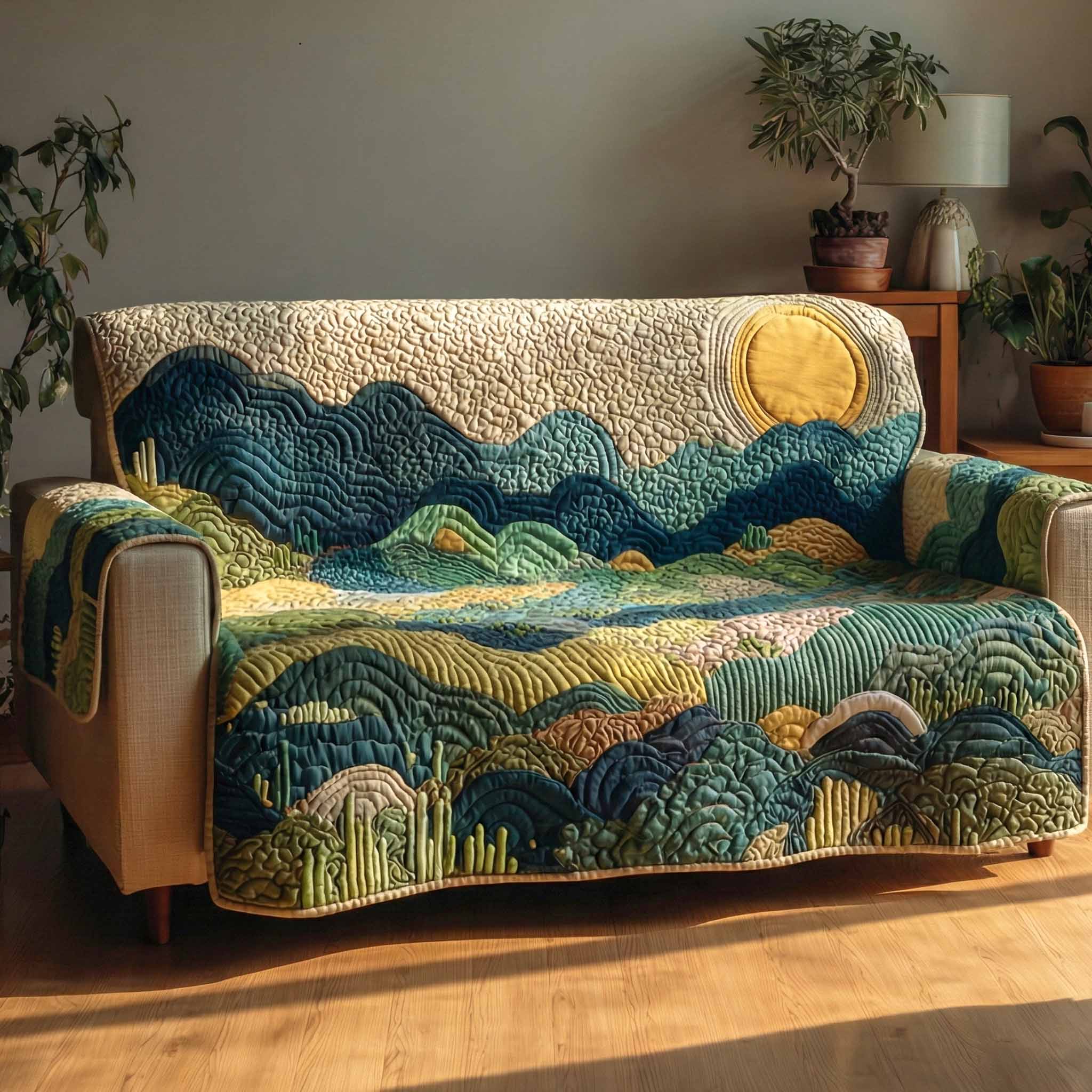 Quiet Dunes Quilted Sofa Cover Modern Room Decor Gifts For Home Lovers - Tradiviet
