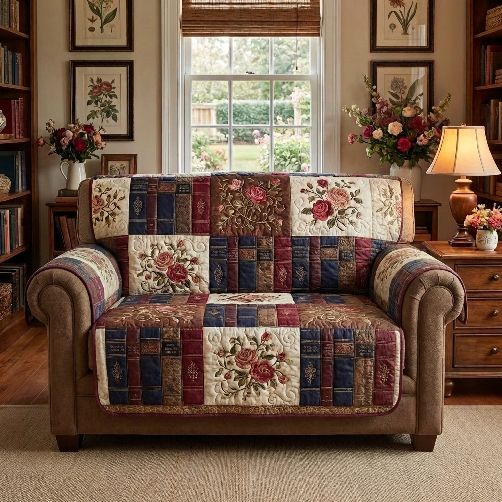Quiet Library Quilted Sofa Cover Modern Room Decor Home Lover Gift Ideas - Tradiviet