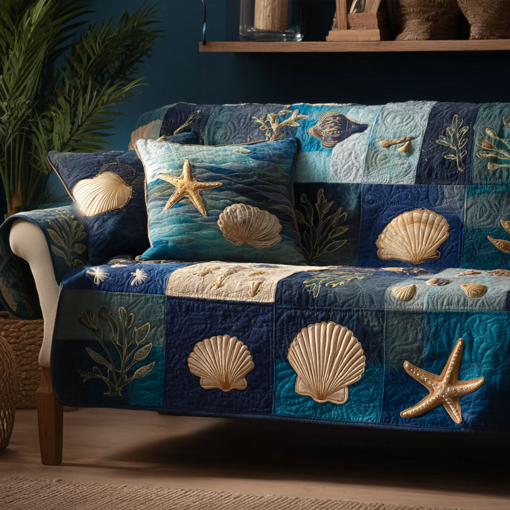 Quiet Shore Quilted Sofa Cover Couch And Sofa Covers Best Gifts For Beach Goers - Tradiviet