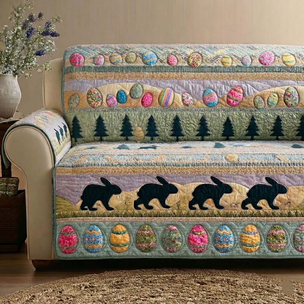 Rabbit Quilted Sofa Cover Spring Home Couch Cover Gift For New Home - Tradiviet