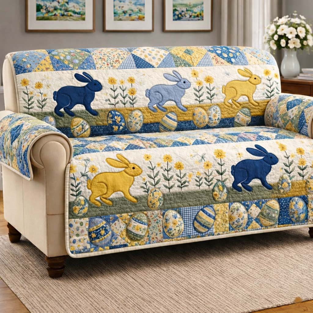 Rabbit Quilted Sofa Cover Spring Home Couch Cover Gifts For Deer Hunters - Tradiviet