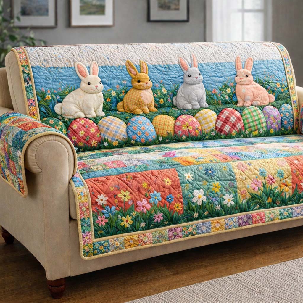 Rabbit Quilted Sofa Cover Spring Home Couch Cover New Home Gift Ideas - Tradiviet
