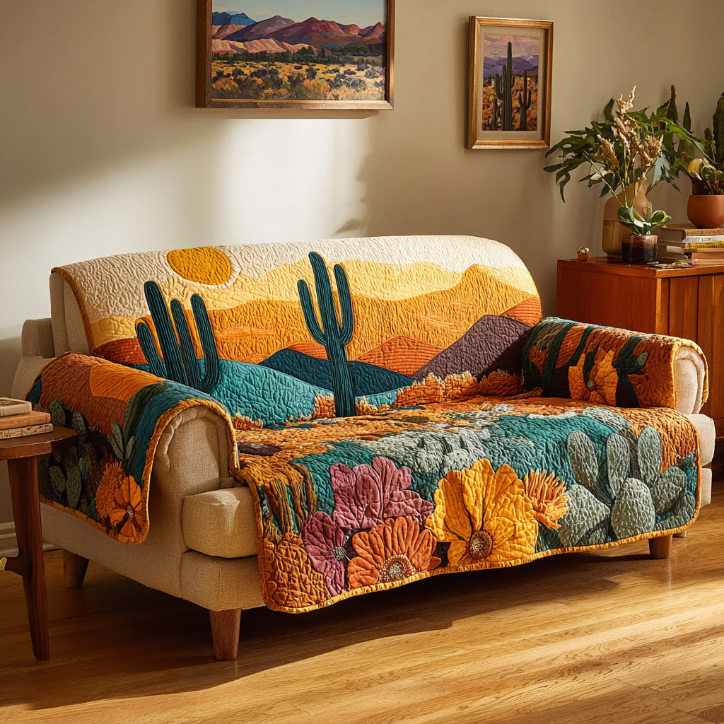 Radiant Desert Arch Quilted Sofa Cover Room Decor For Room Cozy Living Gift Ideas - Tradiviet
