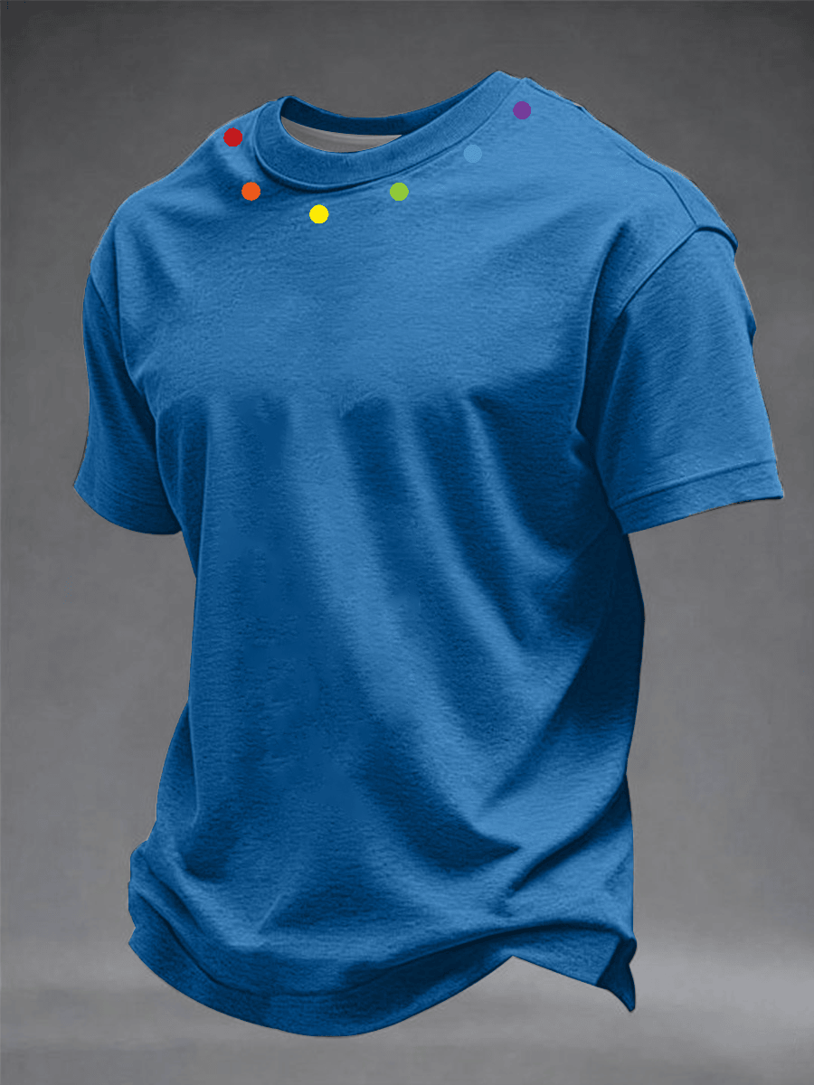 Rainbow Polka Dot Neckline Minimalist Shirt Pride Merch Gift For Simple Style Lovers - Tradiviet - Image 3