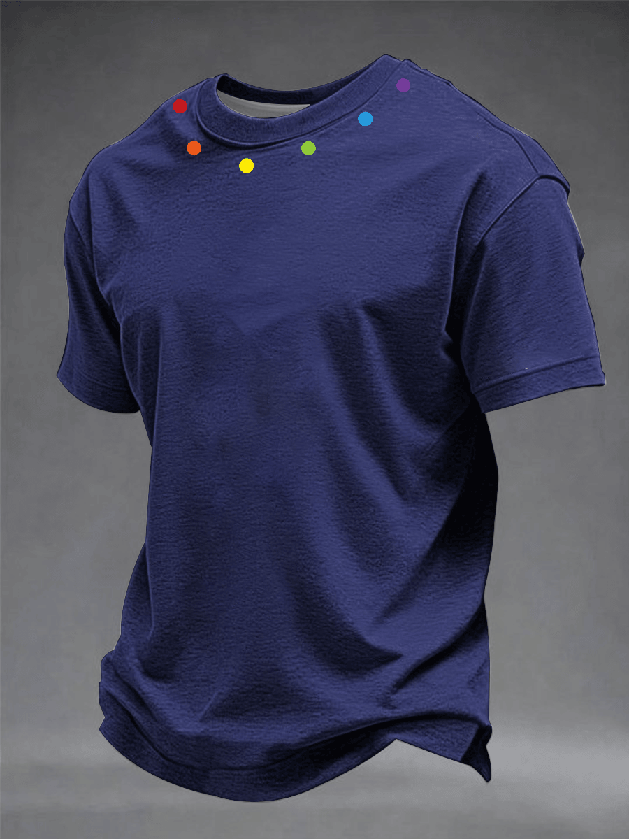 Rainbow Polka Dot Neckline Minimalist Shirt Pride Merch Gift For Simple Style Lovers - Tradiviet - Image 4
