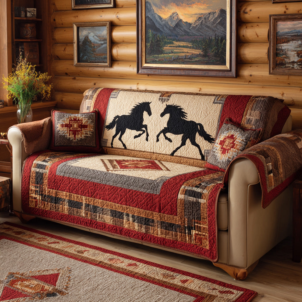 Red Canyon Stripe Quilted Sofa Cover Living Room Decor Great Home Decor Finds - Tradiviet