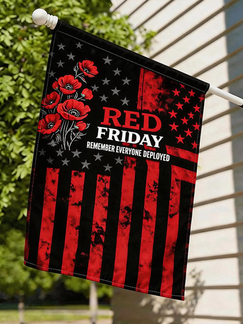 Red Friday Remember Everyone Deployed Floral Flag Red Friday Flag Memorial Day Gift For Family - Tradiviet