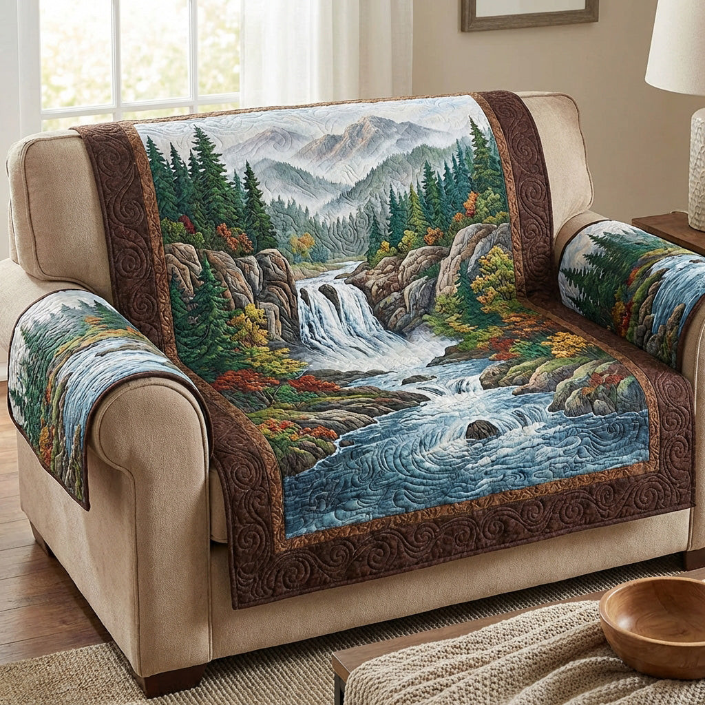 River Cascade Quilted Sofa Cover Awesome Couch Covers Tree Of Life Gifts For Family - Tradiviet