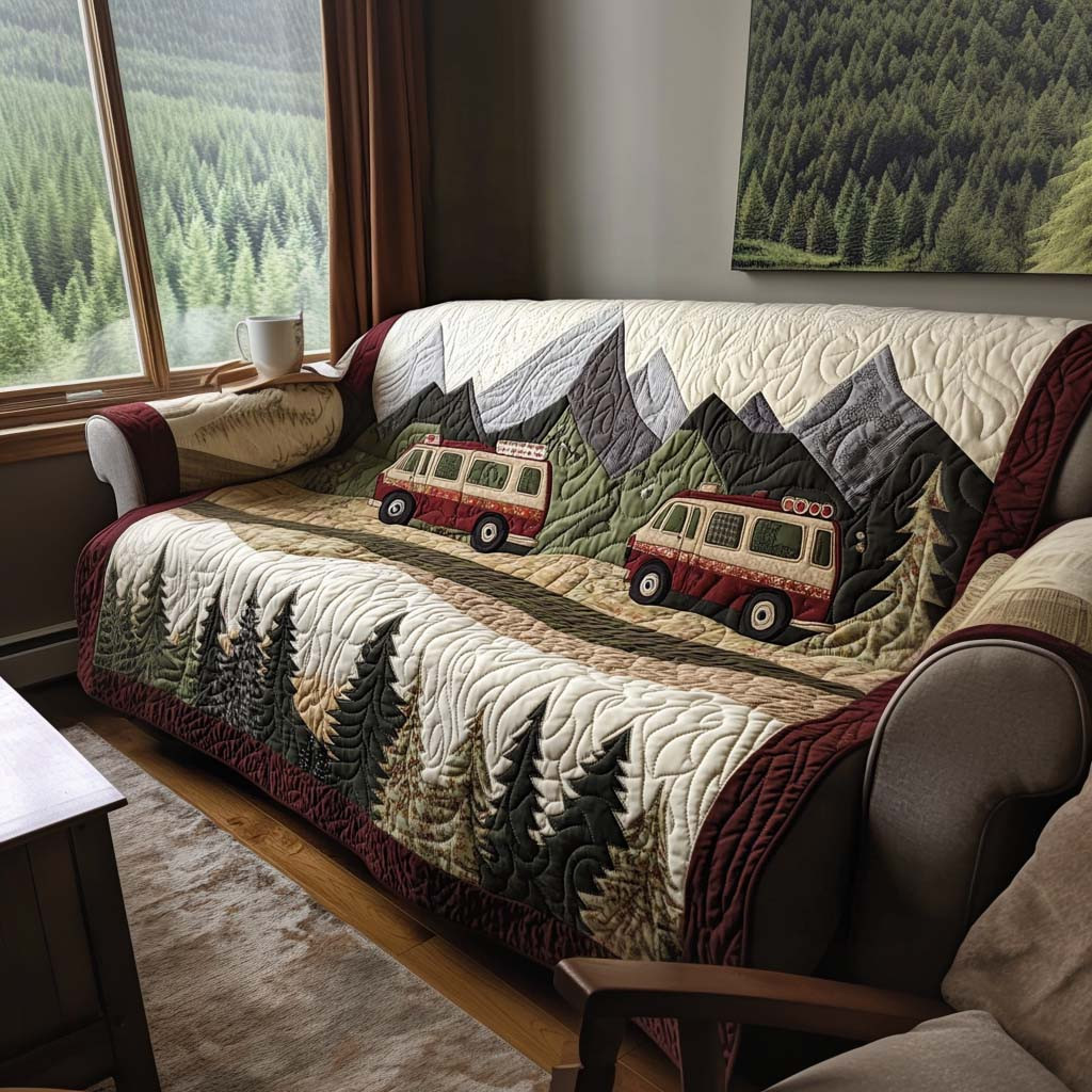 Road Harmony Quilted Sofa Cover Recliner Couch Covers Gifts For Hippie Girlfriend - Tradiviet