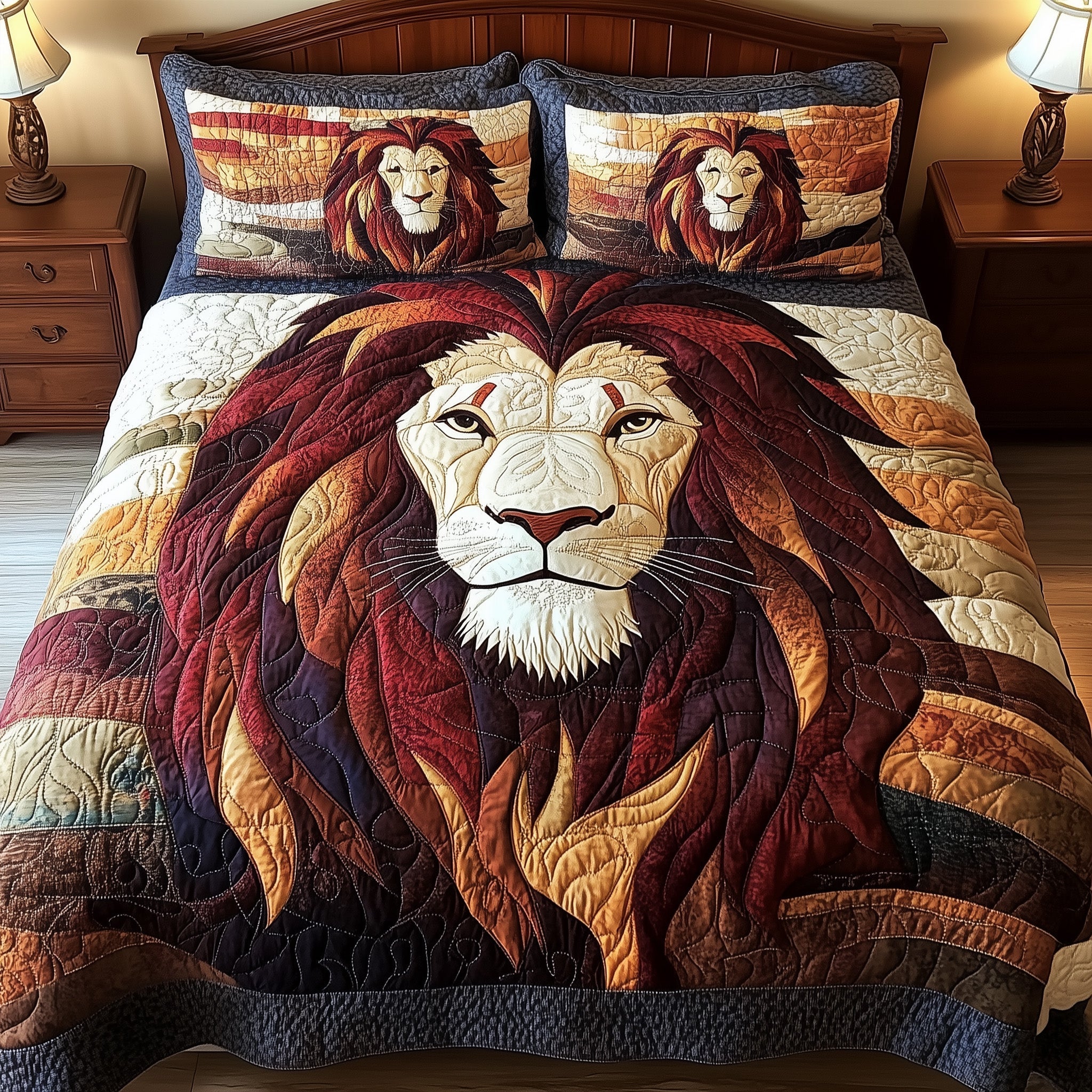 Roarbreaker Lion Quilted Bedding Set Roarbreaker Lion Holiday Gift For Roarbreaker - Tradiviet