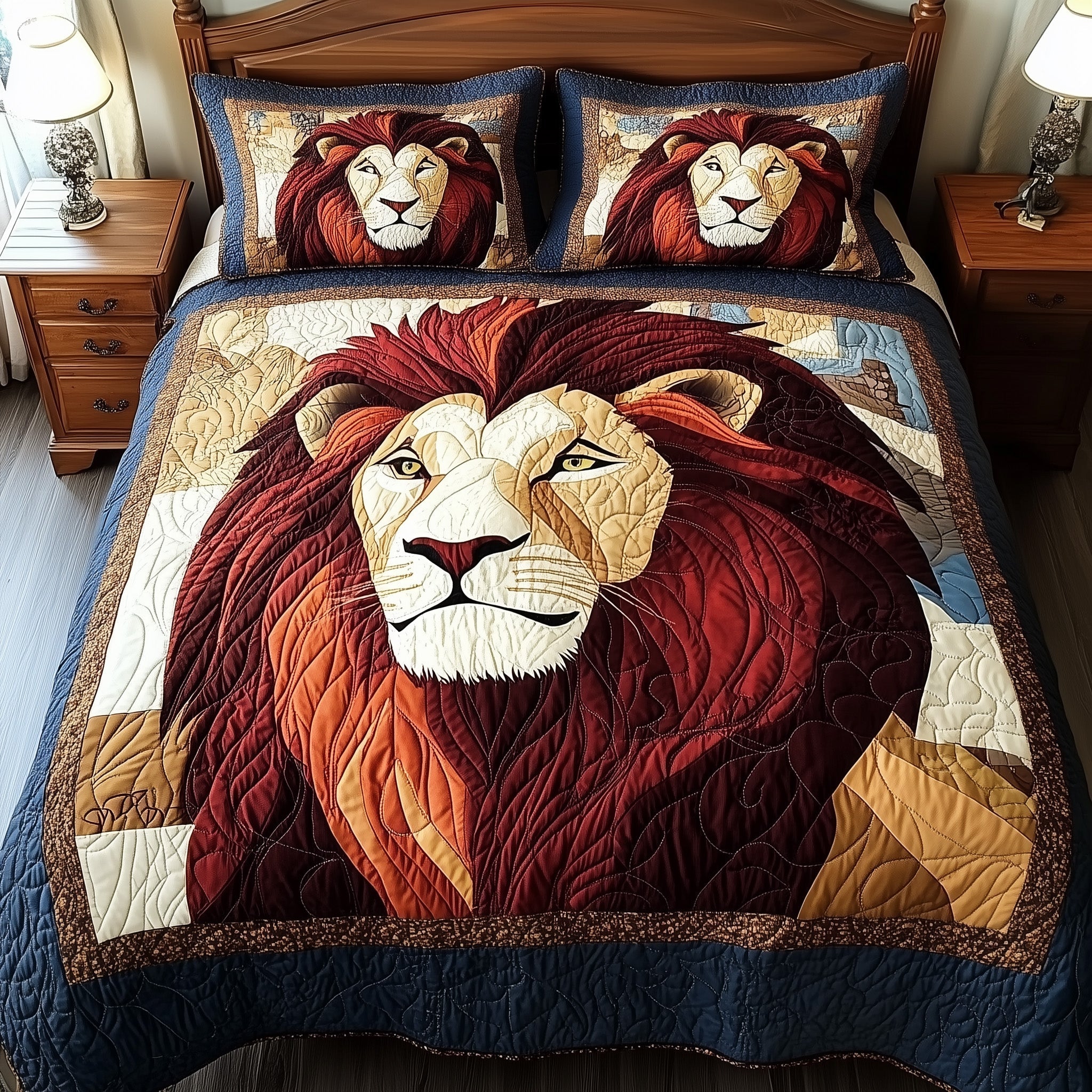 Roarbreaker Lion Quilted Bedding Set Roarbreaker Lion Wildlife Gift For Roarbreaker Lovers - Tradiviet