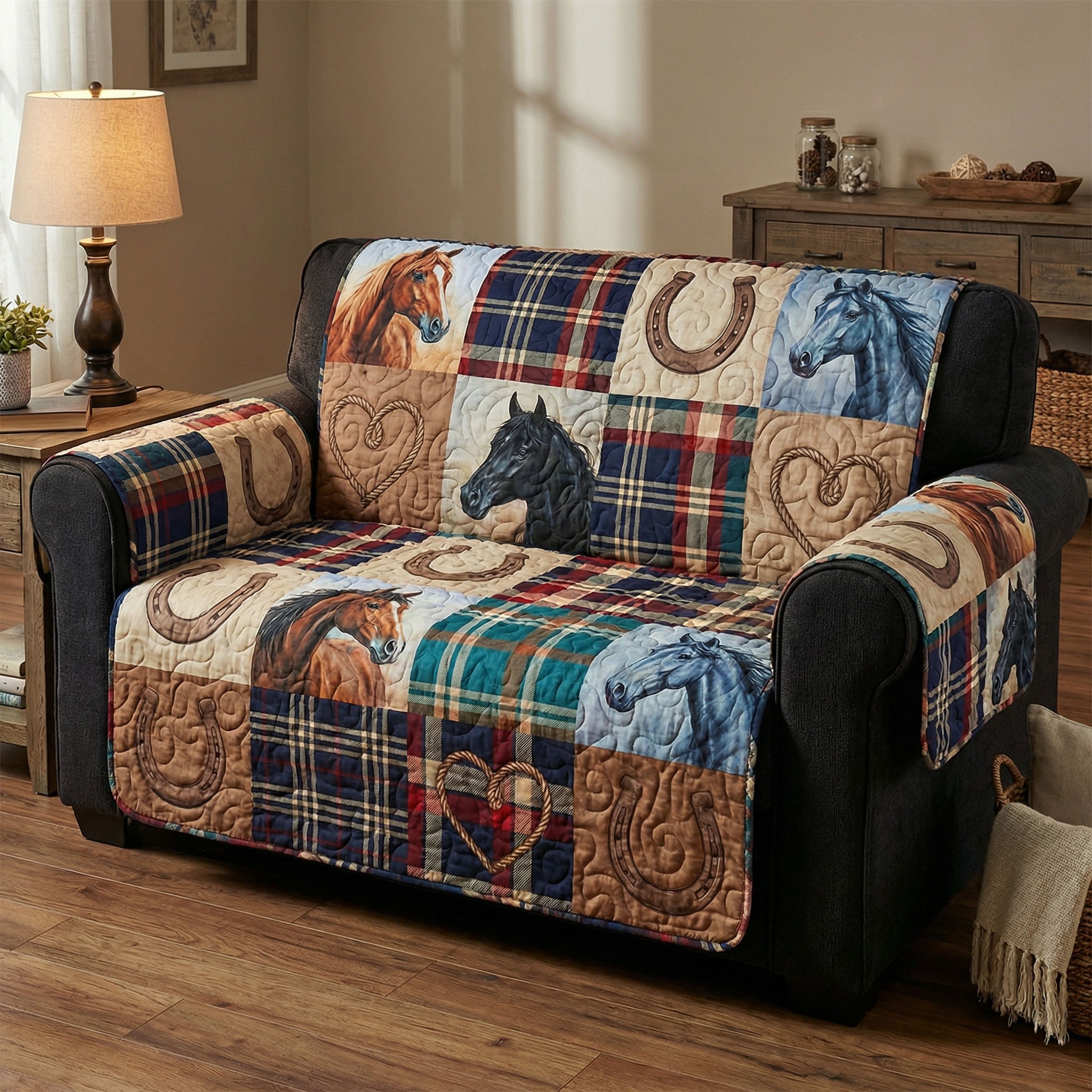 Rodeo Soul Quilted Sofa Cover Rustic Home Room Decor Gift For Home Decorators - Tradiviet