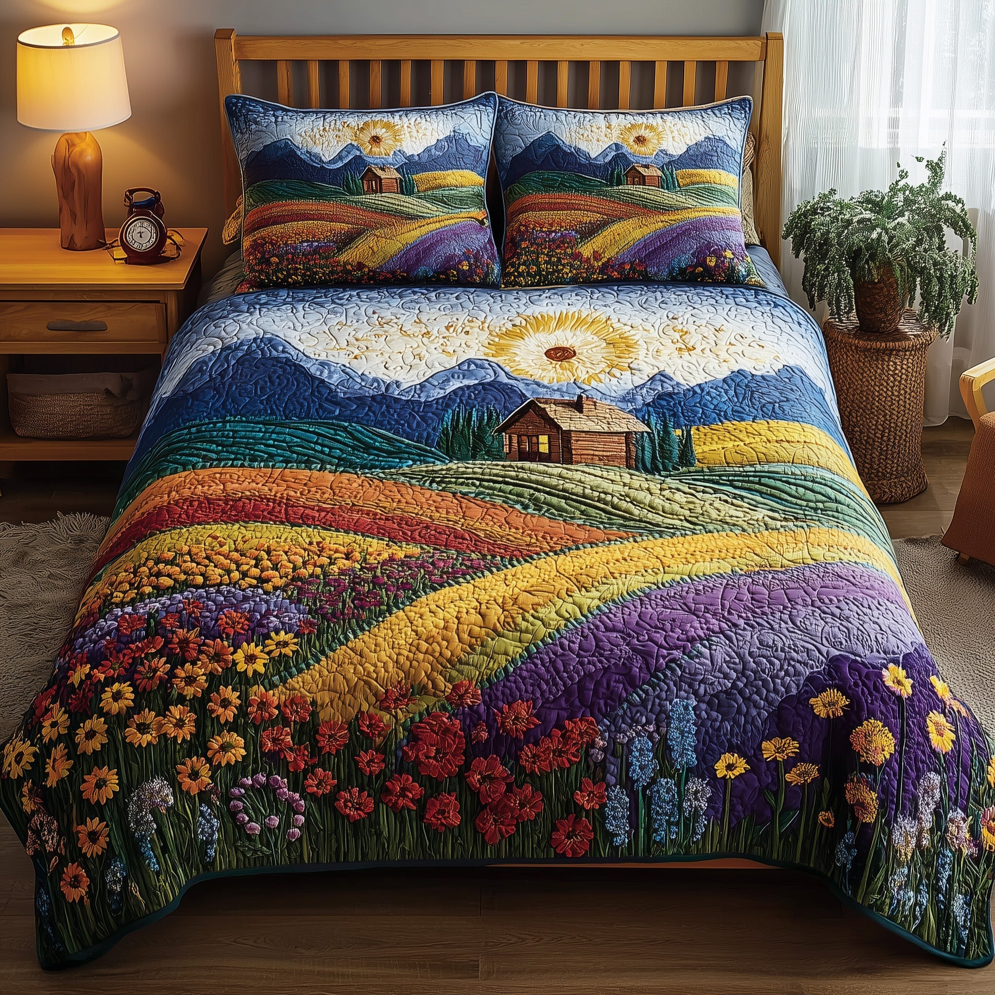 Rolling Heaven Quilted Bedding Set Rolling Heaven Aesthetic Gift For Rolling Family - Tradiviet