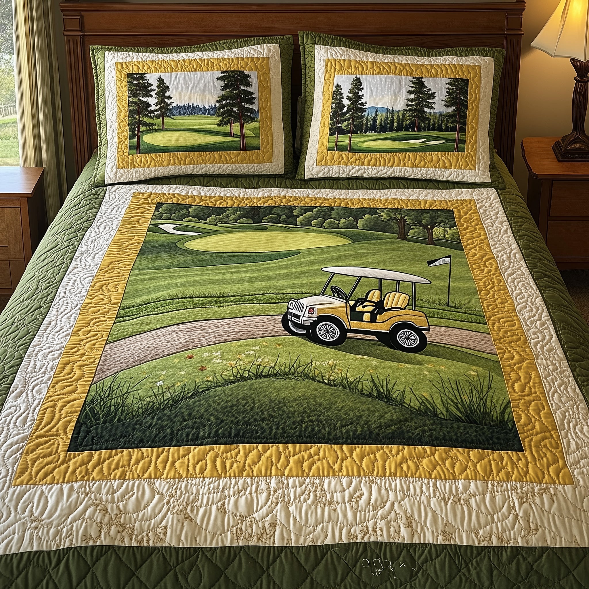 Rolling Through the Pines Quilted Bedding Set Rolling Through Rustic Gift For Rolling Through - Tradiviet