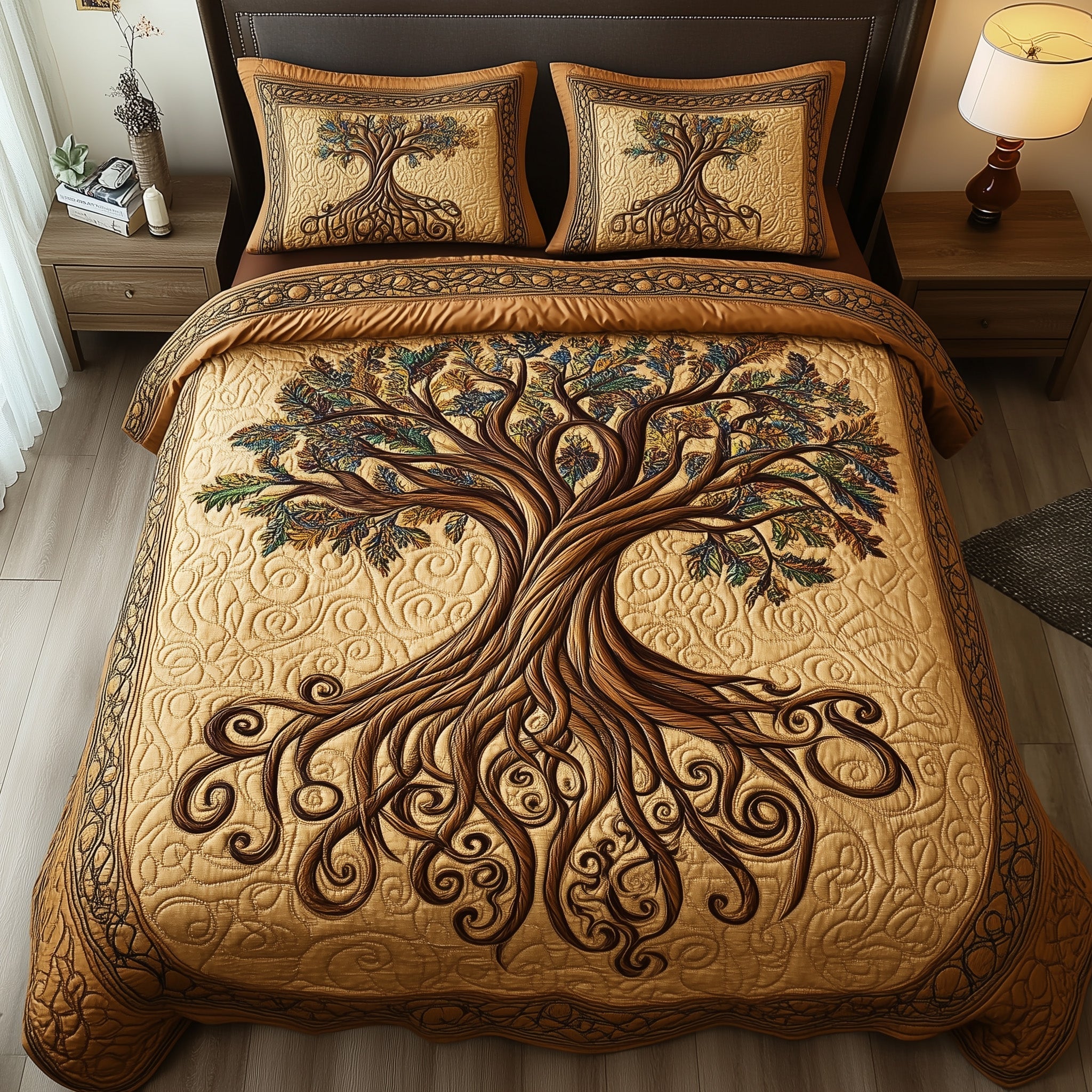 Rooted Harmony Quilted Bedding Set Rooted Harmony Tapestry Gift For Rooted Harmony - Tradiviet