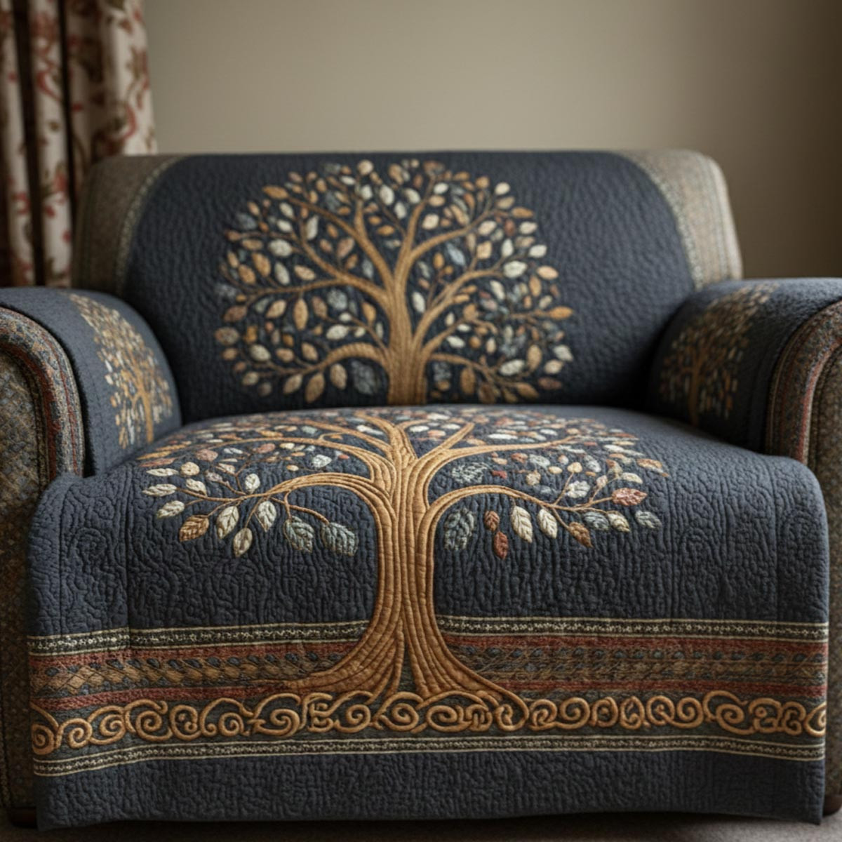 Rooted Life Quilted Sofa Cover Sofa Couch Cover Tree Of Life Gifts For Adults - Tradiviet