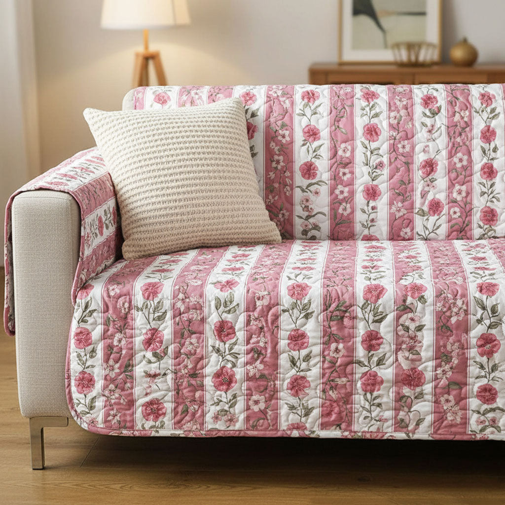 Rose Cottage Quilted Sofa Cover Sofa Seat Covers Good Mothers Day Gifts - Tradiviet