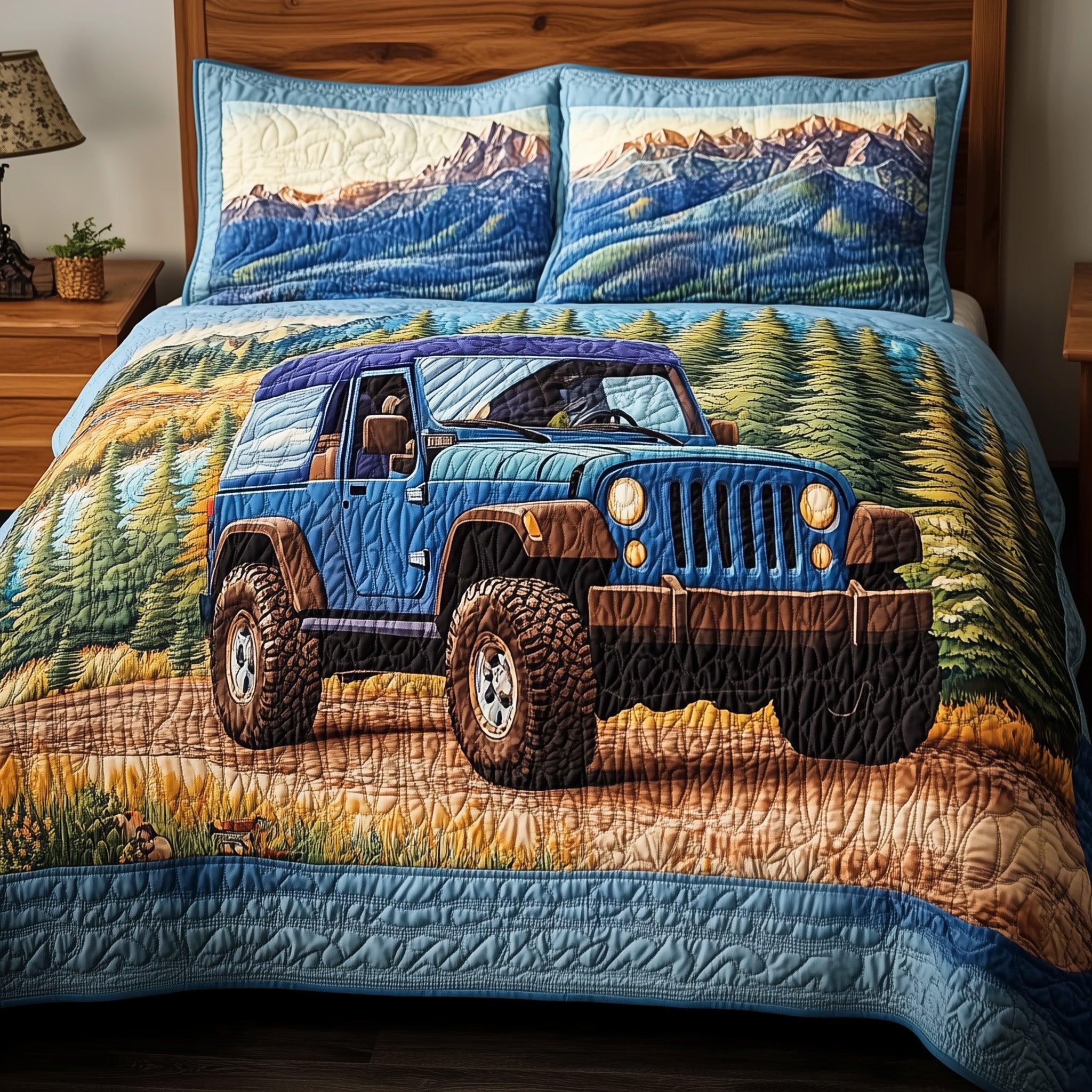 Rugged Adventure Quilted Bedding Set Rugged Adventure Arrangement Gift Ideas - Tradiviet