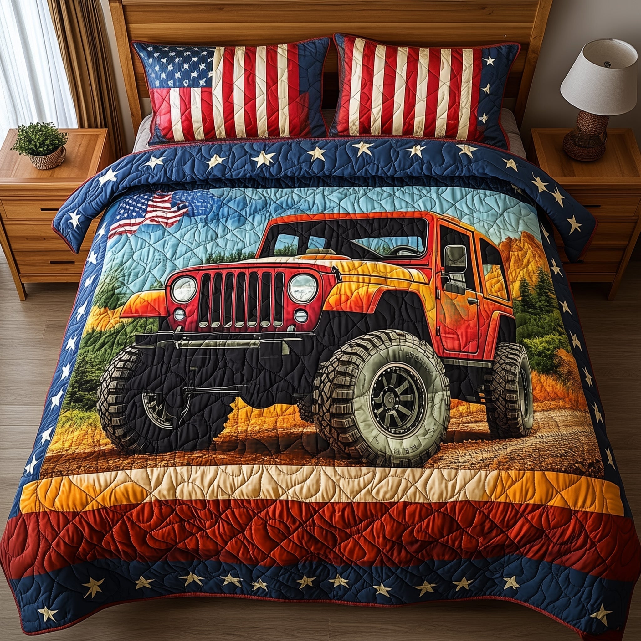 Rugged Adventure Quilted Bedding Set Rugged Adventure Peace Gift For Adventure - Tradiviet