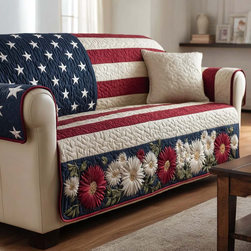 Rustic Anthem Quilted Sofa Cover Interior Room Decor Gift For Home Decorators - Tradiviet