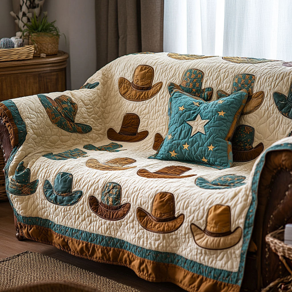 Rustic Charm Quilted Sofa Cover Couch And Loveseat Covers Cowboy Christmas Gifts - Tradiviet