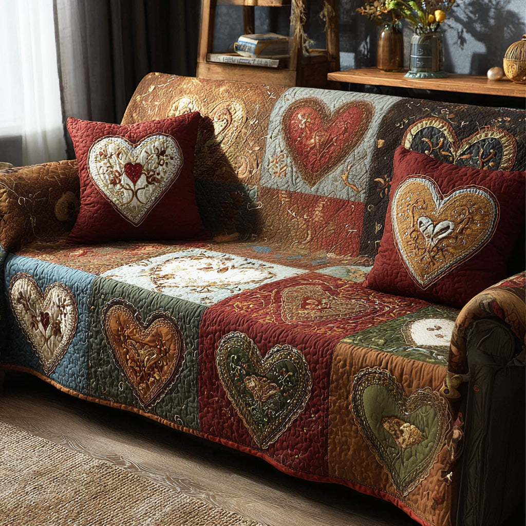 Rustic Embrace Quilted Sofa Cover Soft Room Decor Present For House Lovers - Tradiviet