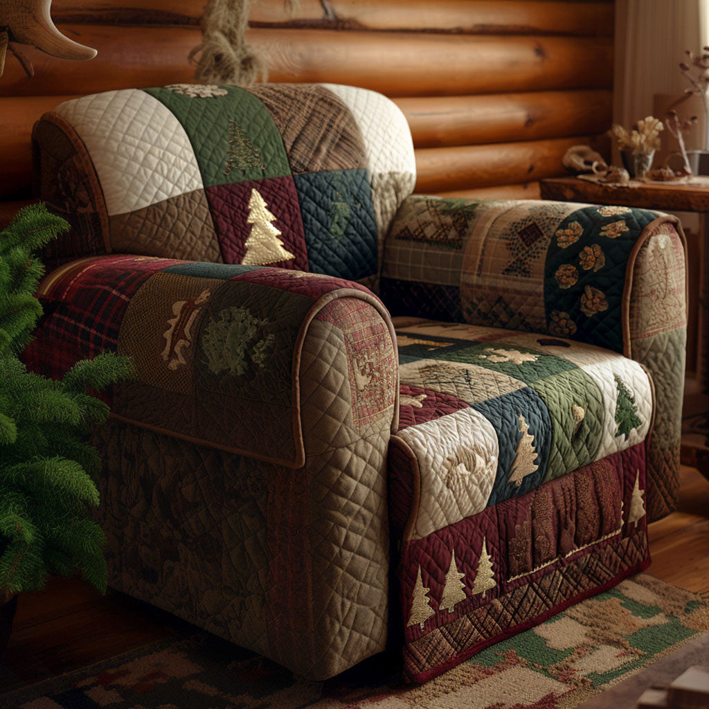 Rustic Forest Haven Quilted Sofa Cover Farmhouse Room Decor Cute Room Decor Gifts - Tradiviet