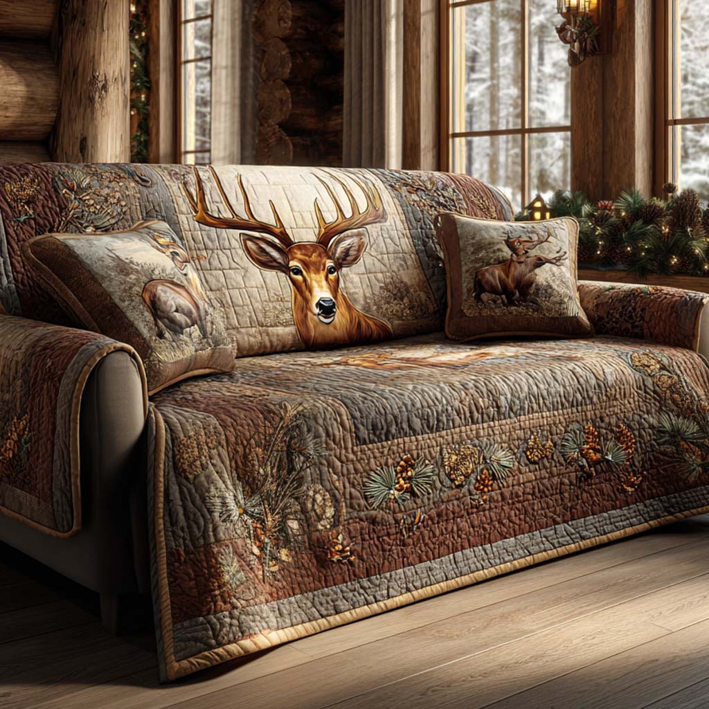 Rustic Majesty Quilted Sofa Cover Cozy Home Room Decor Unique Home Decor Finds - Tradiviet