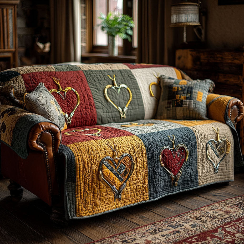 Rustic Reel Tales Quilted Sofa Cover Sofa Saver Covers Father's Day Gifts For Husband - Tradiviet