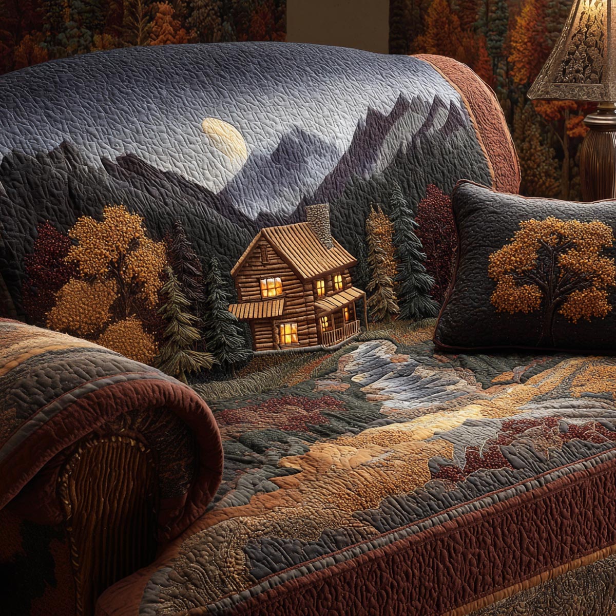 Rustic Retreat Quilted Sofa Cover House Room Decor Best Home Decor Gifts - Tradiviet