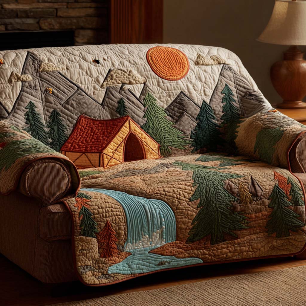 Rustic Tent Meadow Quilted Sofa Cover Luxury Home Room Decor Home Decor Gift Ideas - Tradiviet