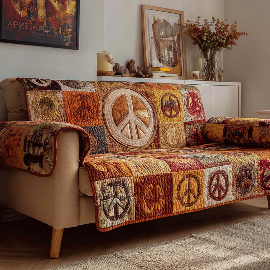 Rustica Peace Story Quilted Sofa Cover Home Room Decor Great Home Decor Finds - Tradiviet