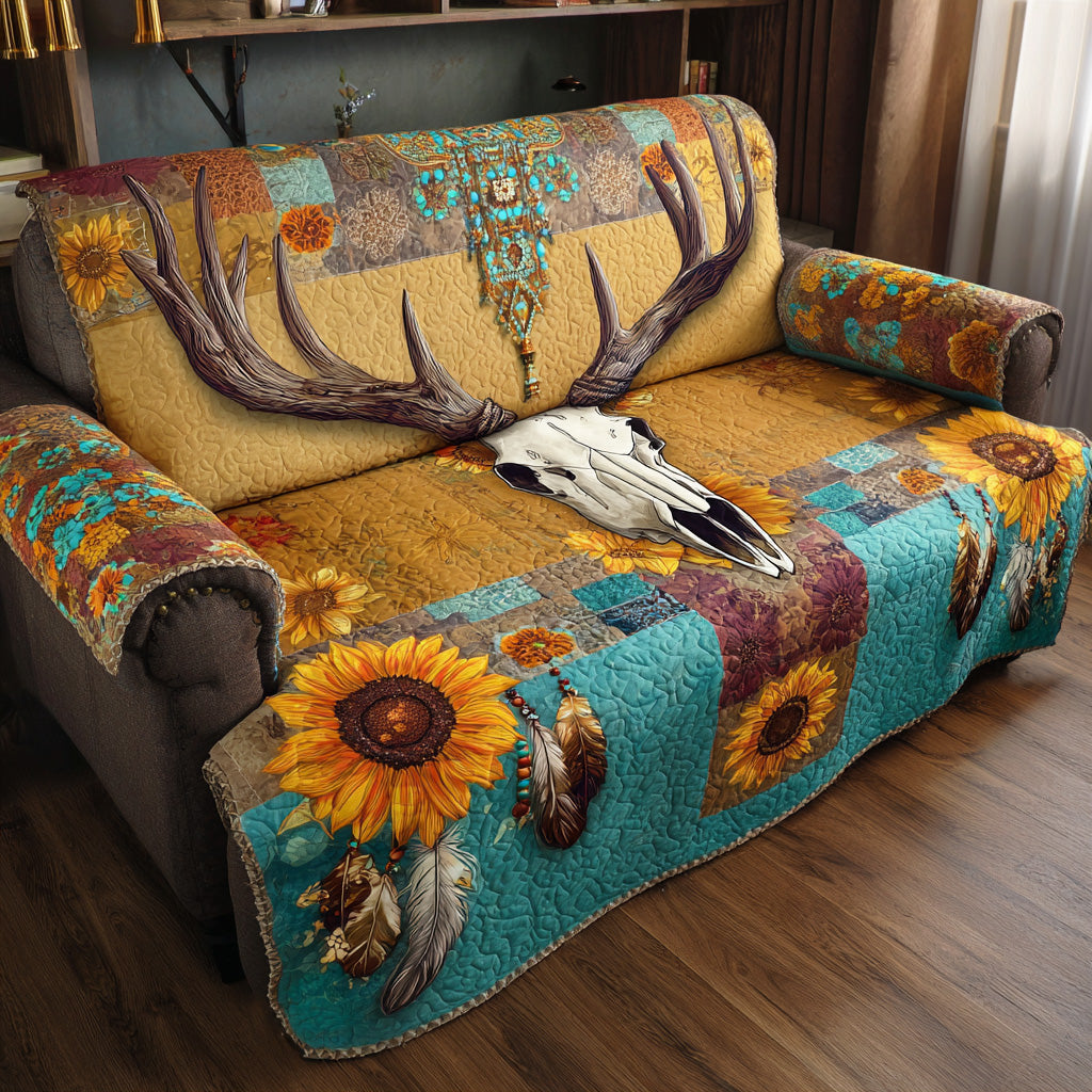 Sacred Antlers Quilted Sofa Cover Unique Home Room Decor Home Gifts For Him - Tradiviet