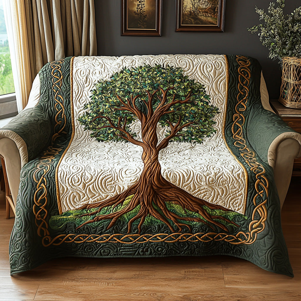 Sacred Roots Quilted Sofa Cover Home Decor Tree Of Life Gifts For Her - Tradiviet